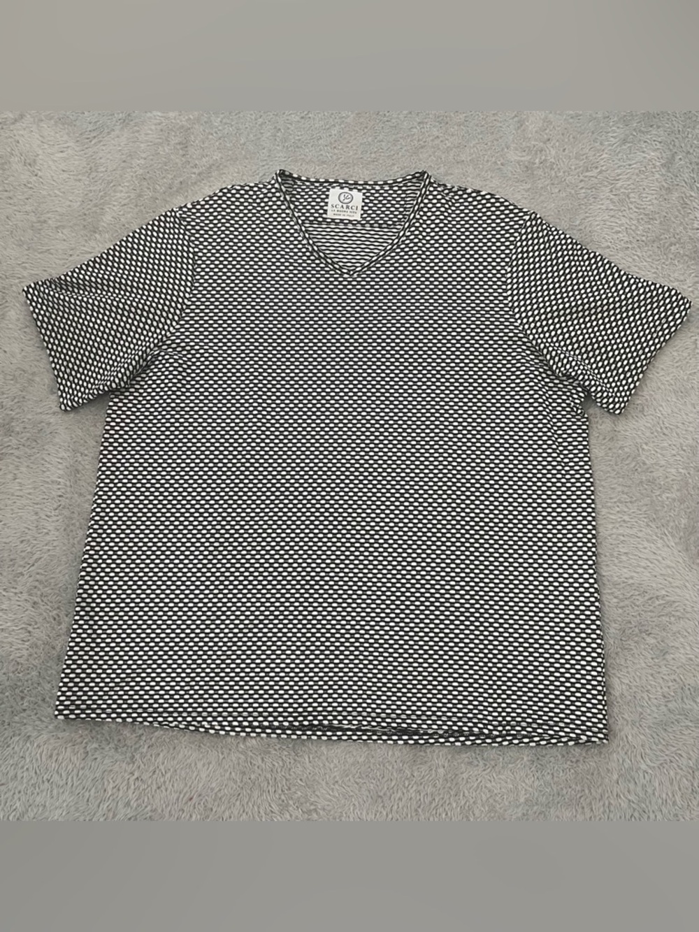 Scarci Black / White Fisheye V Neck Short Sleeve Tee XXL